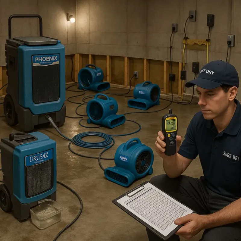 Structural Drying and Dehumidification process in Northfield, KY